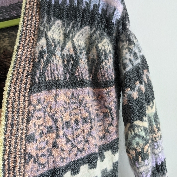 VINTAGE 80s Brenda French Soft Fuzzy Cardigan Sweater S - Picture 5 of 12